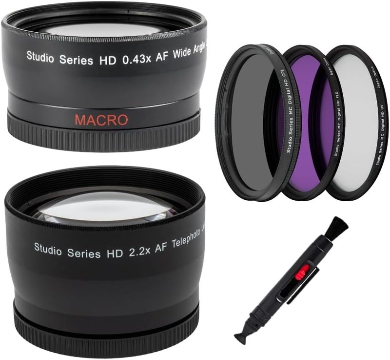 SSE 58mm Professional Accessory Kit for Canon Nikon Panasonic Sony Pentax Olympus Camera Camcorder & Lens - Image 1